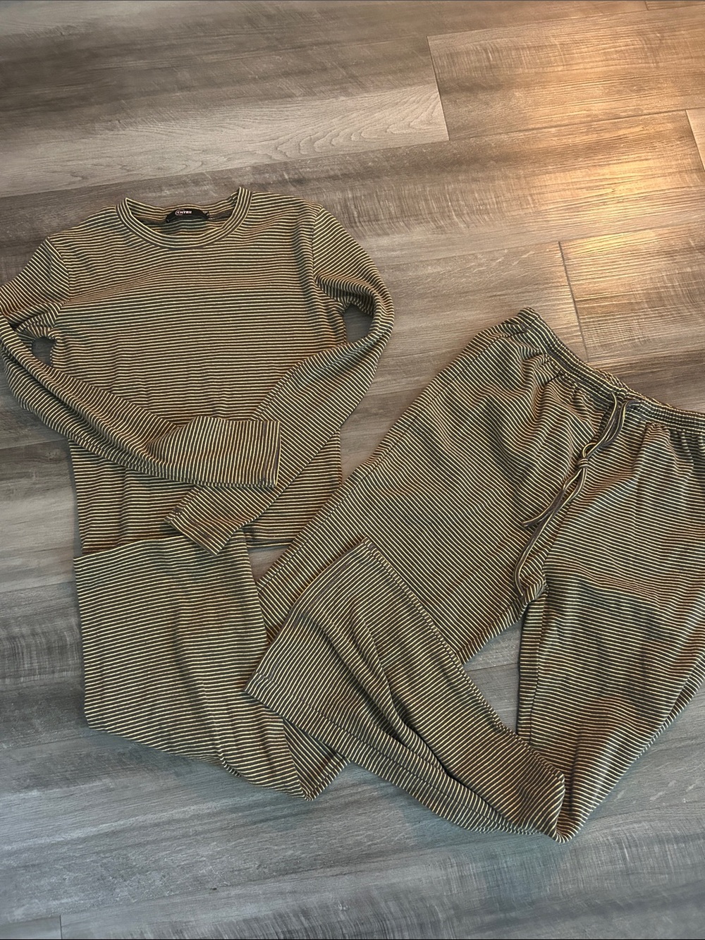 Striped Long Sleeve Loungewear Set